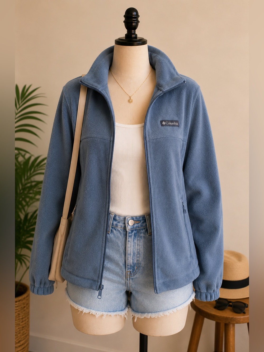 Columbia Blue Full Zip Fleece Jacket Size L | Unisex Cozy Outdoor Gorpcore